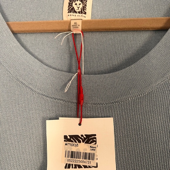 Anne Klein Sky Blue Knit Top - Picture 2 of 3